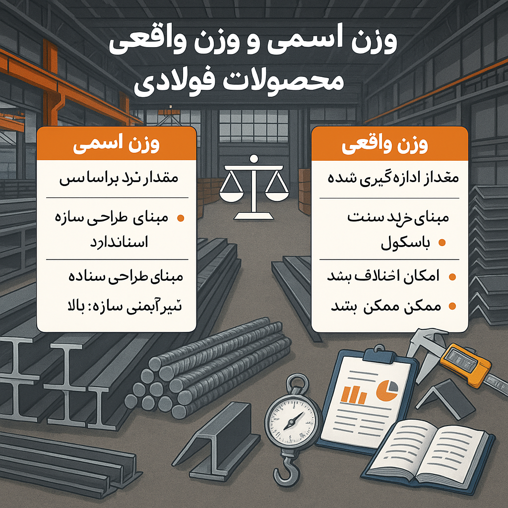 تفاوت وزن اسمی و واقعی آهن‌آلات چیست؟