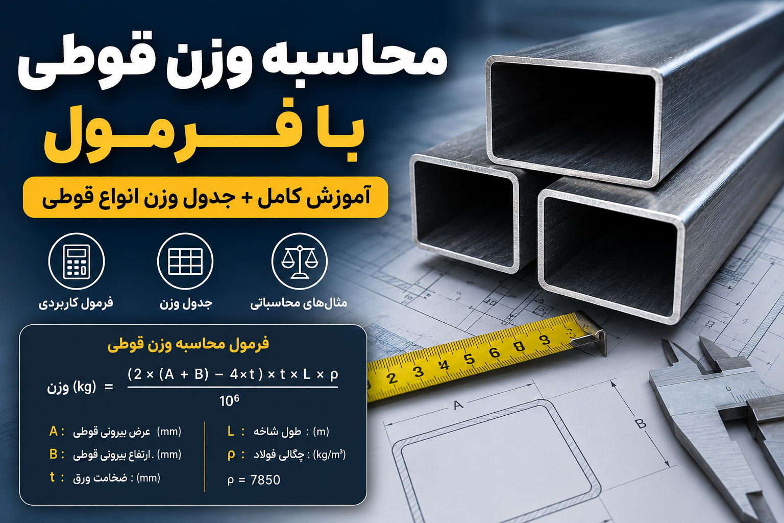 محاسبه وزن قوطی با فرمول