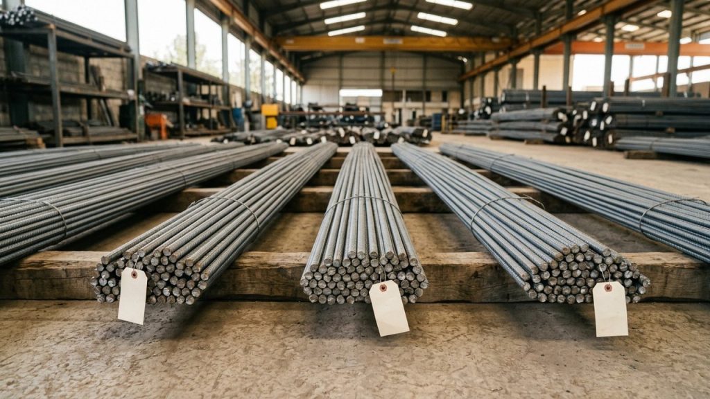بندیل‌های میلگرد کارخانه‌های مختلف برای مقایسه قیمت میلگرد امروز و مشخصات خرید